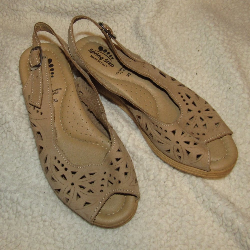 Spring Step Sandals *Made in Italy* Size 35 Leather Upper Girl's Shoes